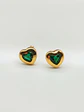 Aros Corazón Jardín de Esmeralda Grande Oro 18k - Miniatura 5