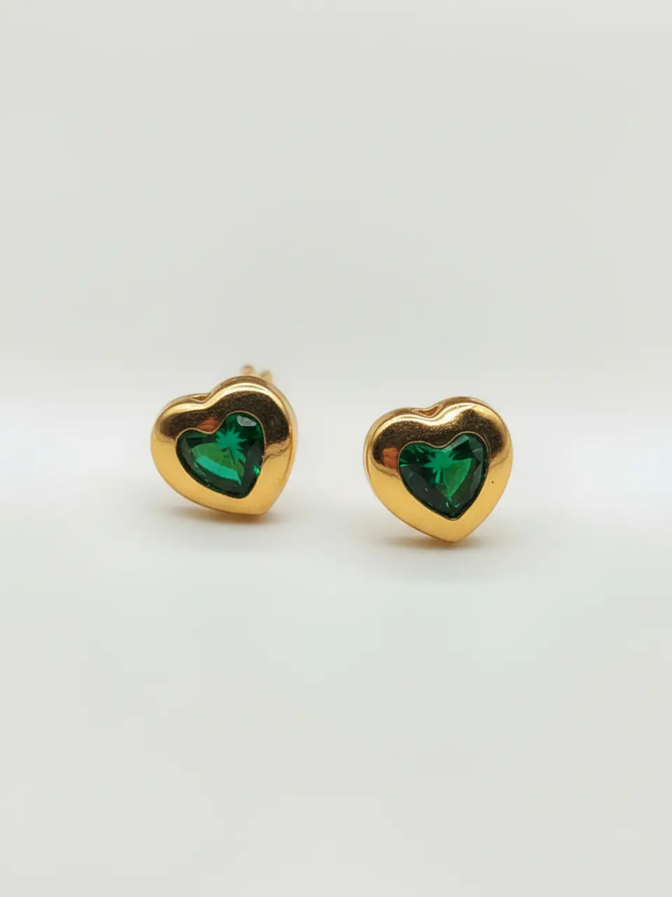 Aros Corazón Jardín de Esmeralda Grande Oro 18k 5