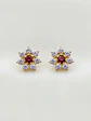 Aros Roseta Rubi y Circones Grande Oro 18k - Miniatura 1
