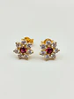 Aros Roseta Rubi y Circones Grande Oro 18k - Miniatura 3