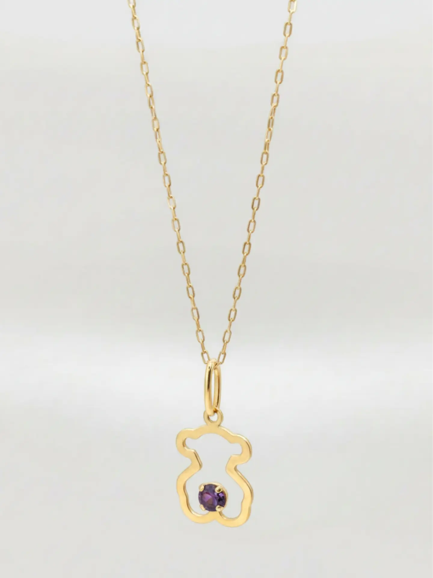 Cadena Osito Ternura con Amatista Oro 18k 2