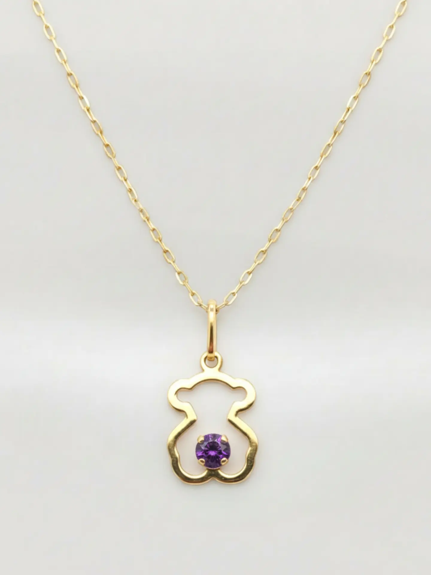 Cadena Osito Ternura con Amatista Oro 18k 1