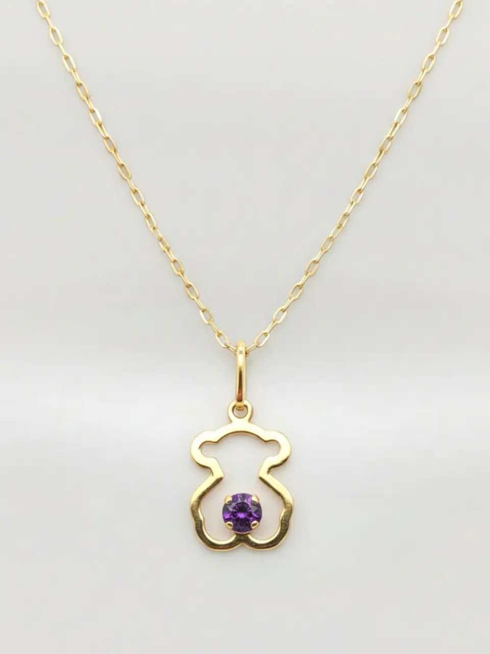 Cadena Osito Ternura con Amatista Oro 18k 1