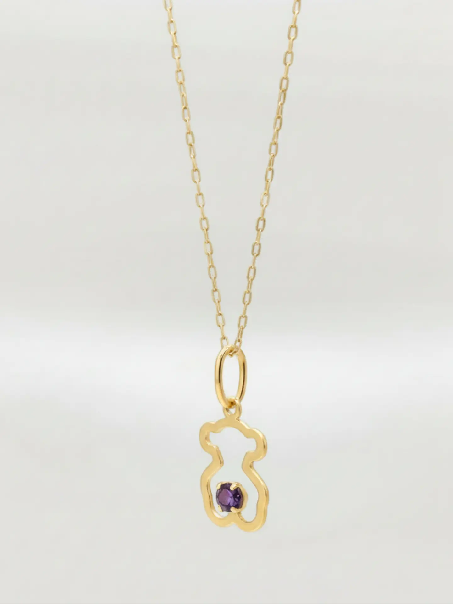 Cadena Osito Ternura con Amatista Oro 18k 3