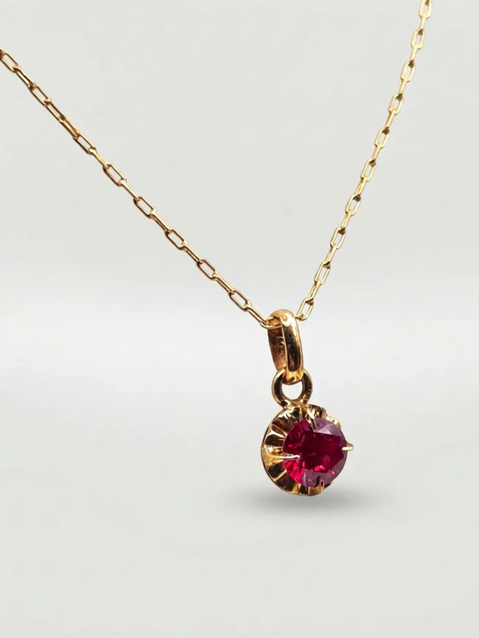 Cadena Chatón Pasión de Rubí redondo Oro 18k 3