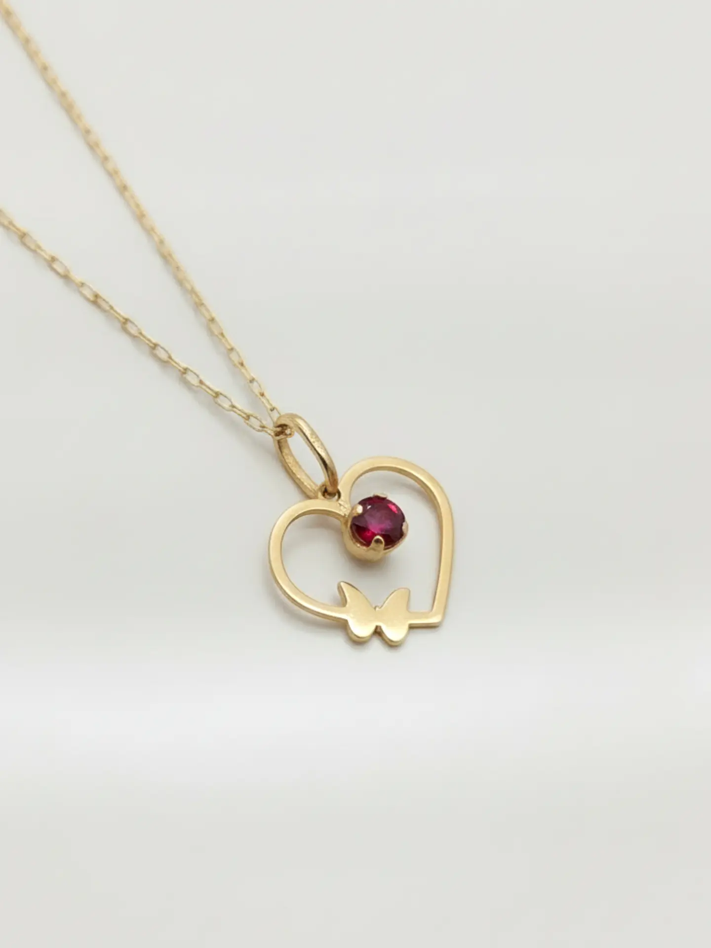 Cadena Corazón de Rubi Oro 18k 3
