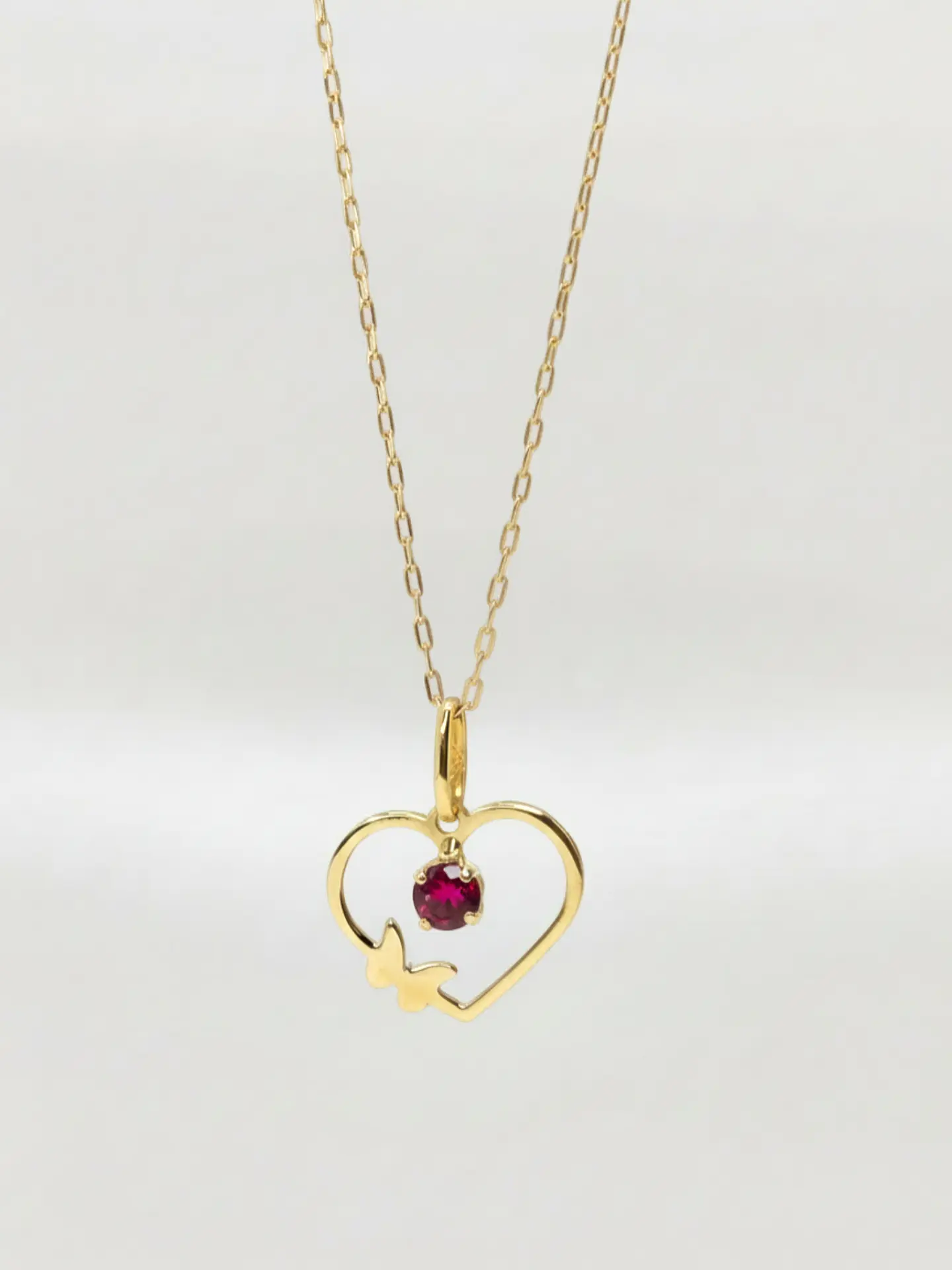 Cadena Corazón de Rubi Oro 18k 2