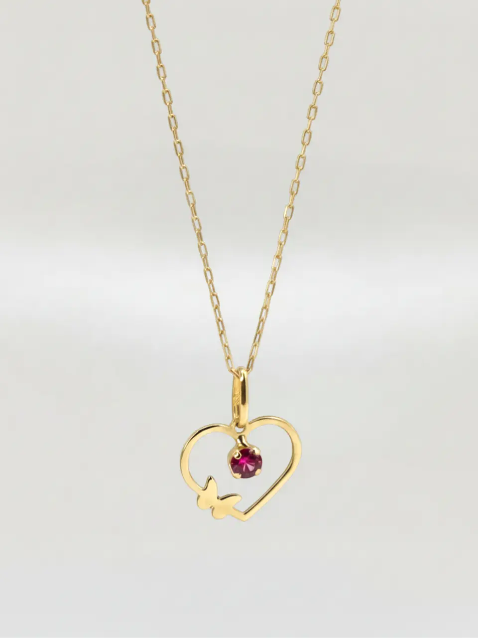 Cadena Corazón de Rubi Oro 18k 5