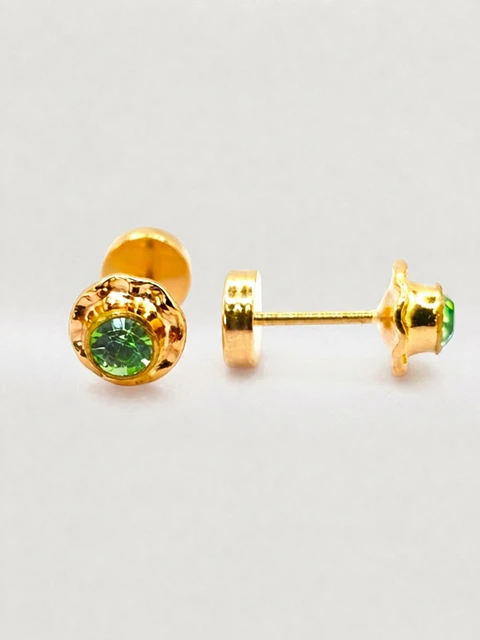 Aros Abridores Jardín de Esmeralda Mediano Oro 14k