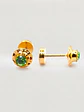 Aros Abridores Jardín de Esmeralda Mediano Oro 14k - Miniatura 1