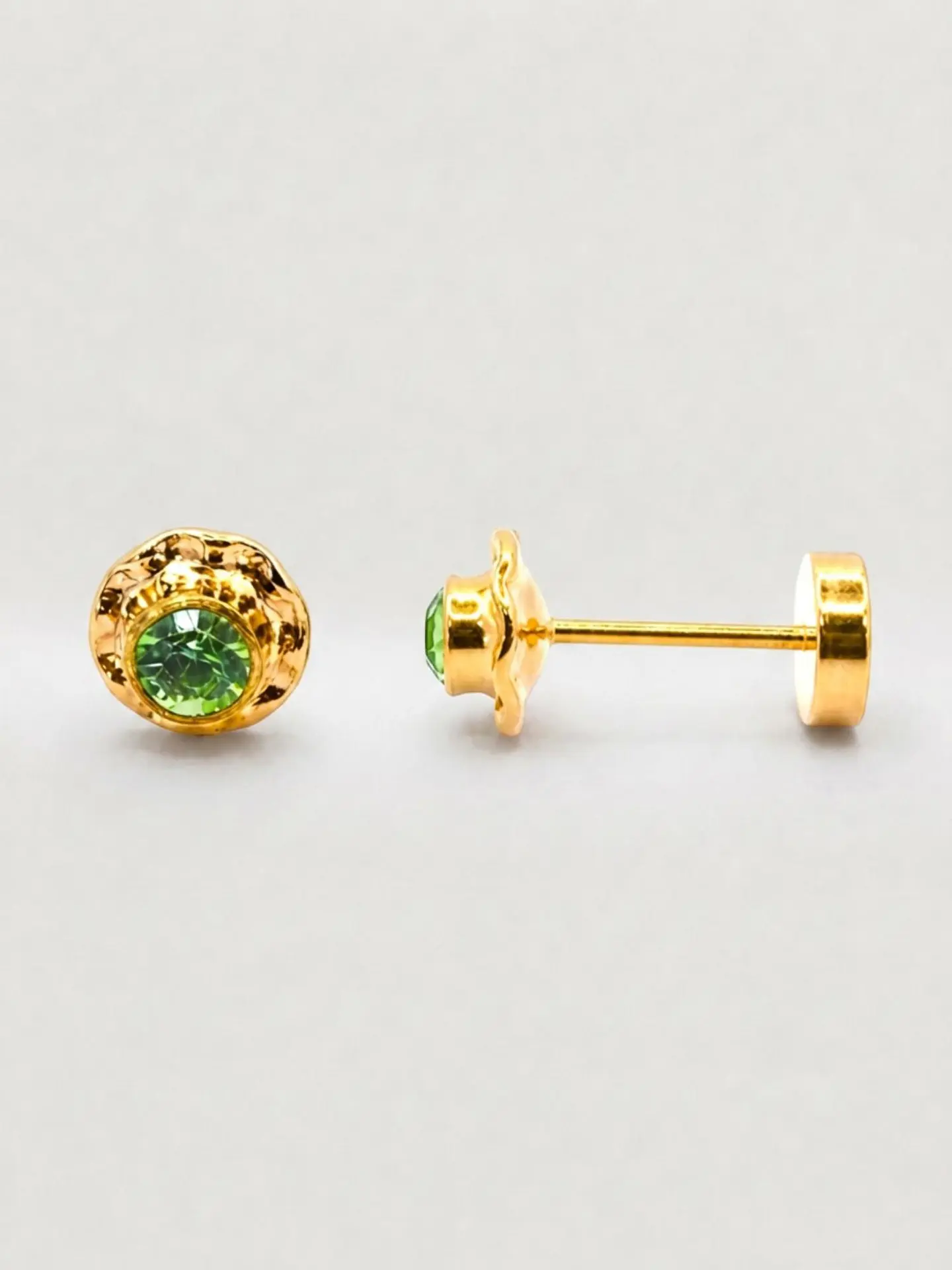 Aros Abridores Jardín de Esmeralda Mediano Oro 14k 3