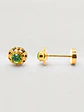 Aros Abridores Jardín de Esmeralda Mediano Oro 14k - Miniatura 3