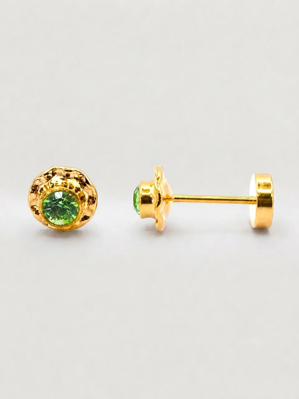 Aros Abridores Jardín de Esmeralda Mediano Oro 14k 3