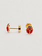 Aros Chinita Suerte Esmaltada Mediano Oro 14k - Miniatura 1