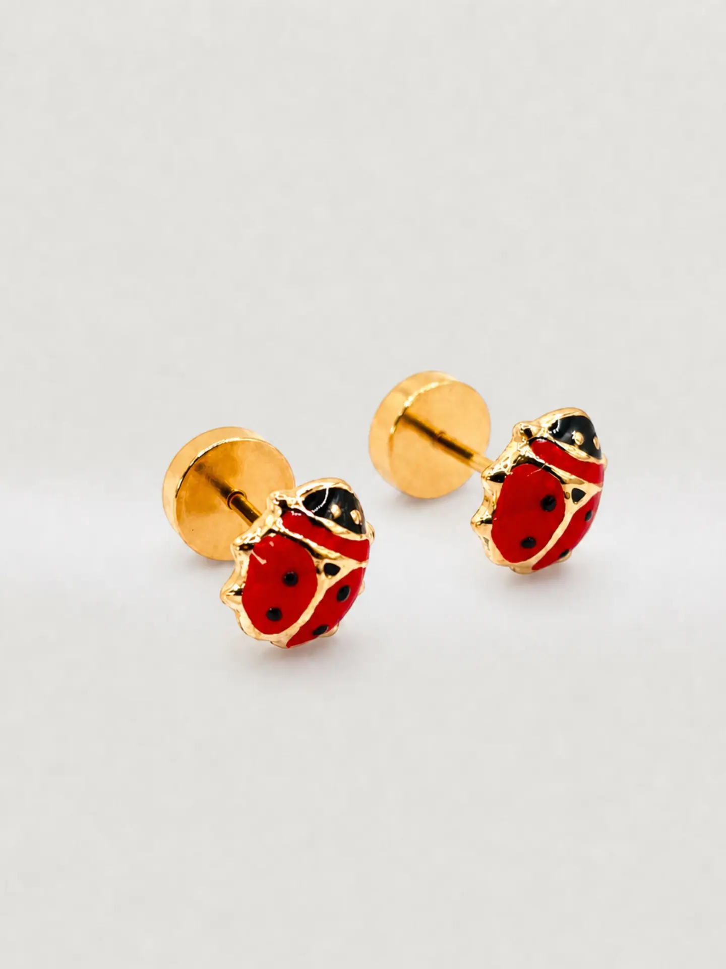 Aros Chinita Suerte Esmaltada Mediano Oro 14k 4