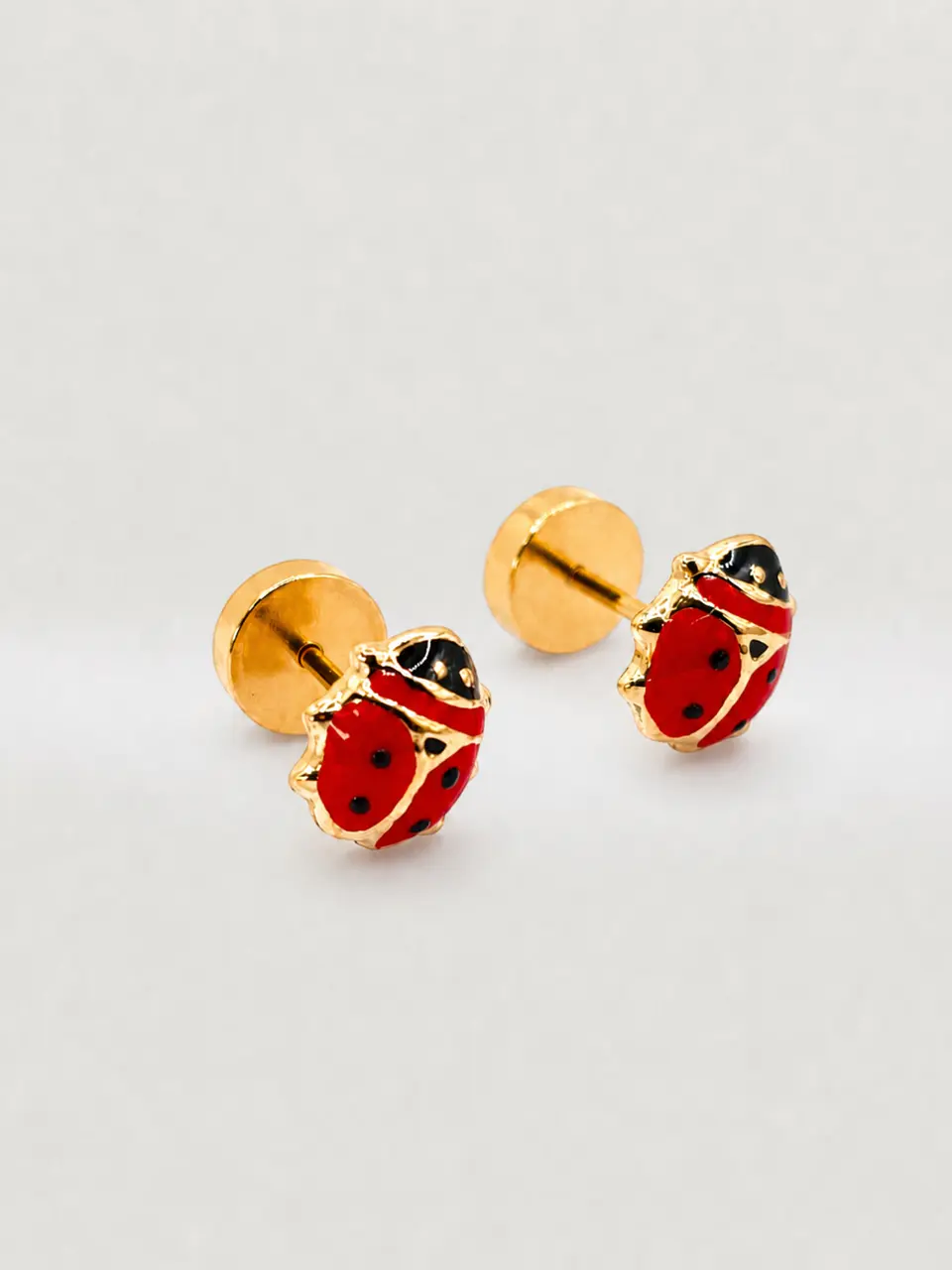Aros Chinita Suerte Esmaltada Mediano Oro 14k 4