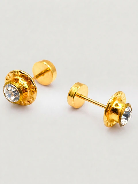 Aros Abridores Brillo de Circón Grande Oro 14k