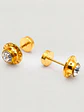 Aros Abridores Brillo de Circón Grande Oro 14k - Miniatura 2