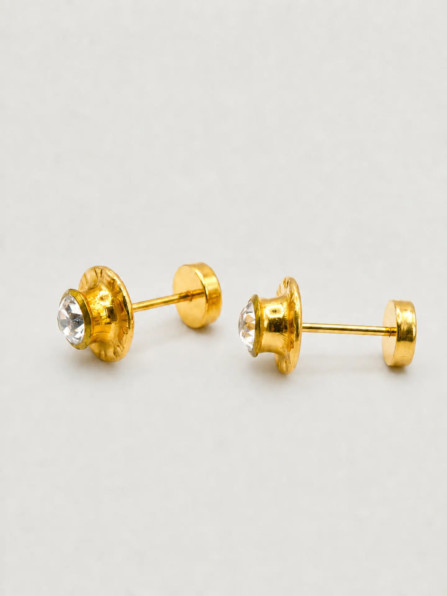Aros Abridores Brillo de Circón Grande Oro 14k 3