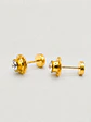 Aros Abridores Brillo de Circón Grande Oro 14k - Miniatura 3