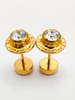 Aros Abridores Brillo de Circón Grande Oro 14k - Miniatura 4