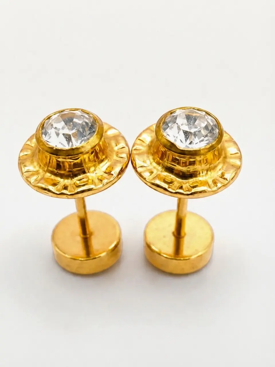 Aros Abridores Brillo de Circón Grande Oro 14k 4