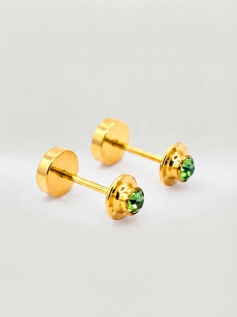 Aros Abridores Jardín de Esmeralda Chico Oro 14k