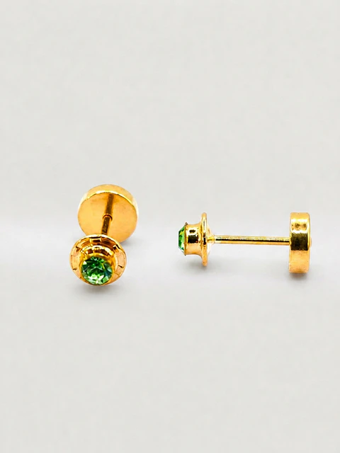 Aros Abridores Jardín de Esmeralda Chico Oro 14k