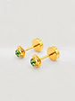 Aros Abridores Jardín de Esmeralda Chico Oro 14k - Miniatura 3