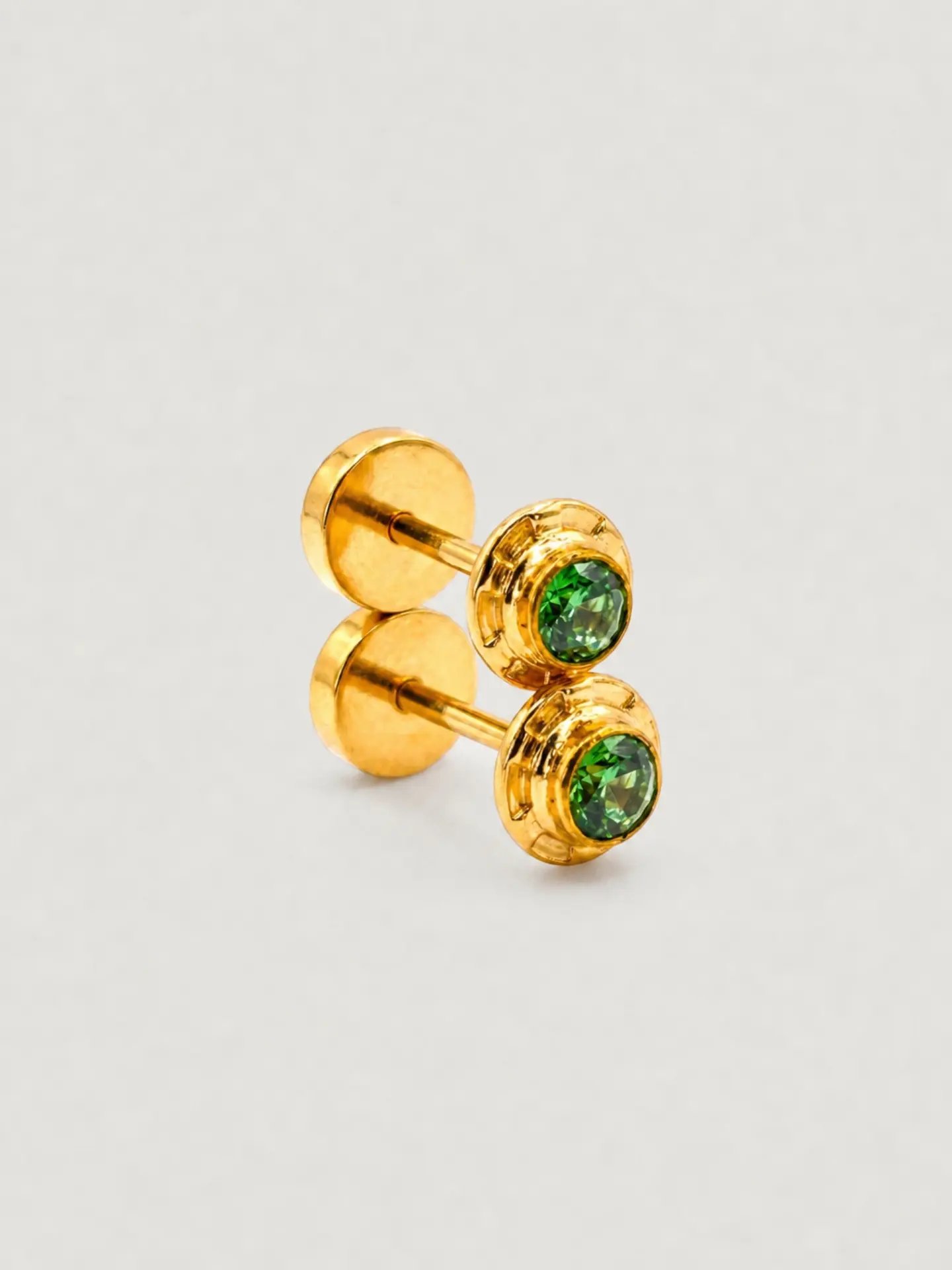 Aros Abridores Jardín de Esmeralda Chico Oro 14k 4