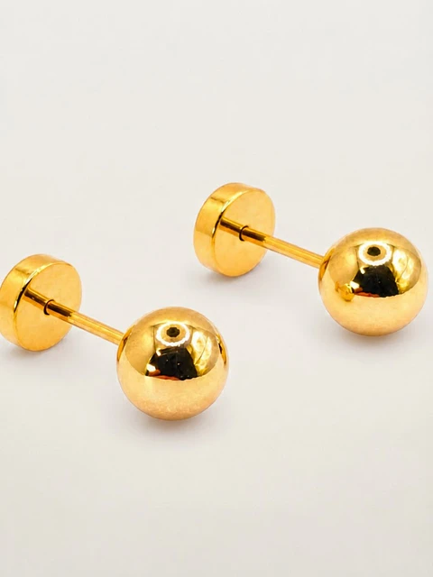 Aros Esfera Mediano Oro 14k