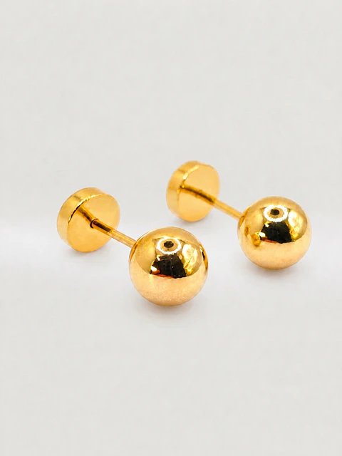 Aros Esfera Mediano Oro 14k