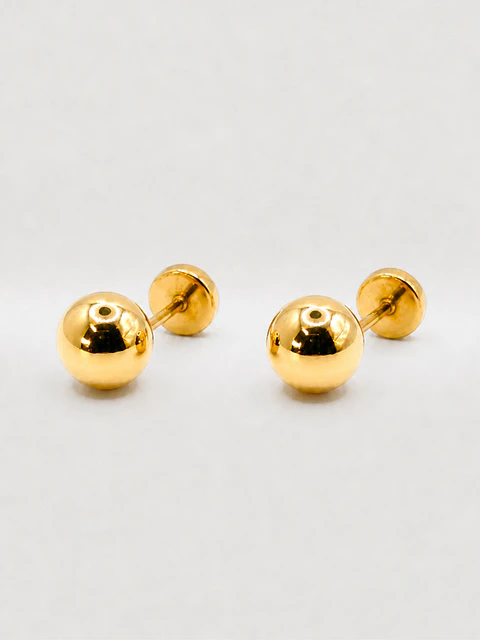 Aros Esfera Grande Oro 14k