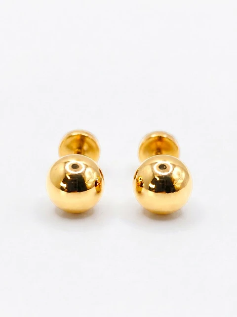 Aros Esfera Grande Oro 14k