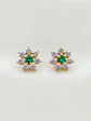 Aros Roseta Esmeraldas y Circones Grande Oro 18k - Miniatura 1