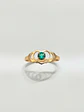 Anillo siluetas de corazones esmeralda Oro 18k - Miniatura 2