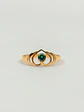 Anillo siluetas de corazones esmeralda Oro 18k - Miniatura 3