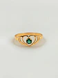 Anillo siluetas de corazones esmeralda Oro 18k - Miniatura 4