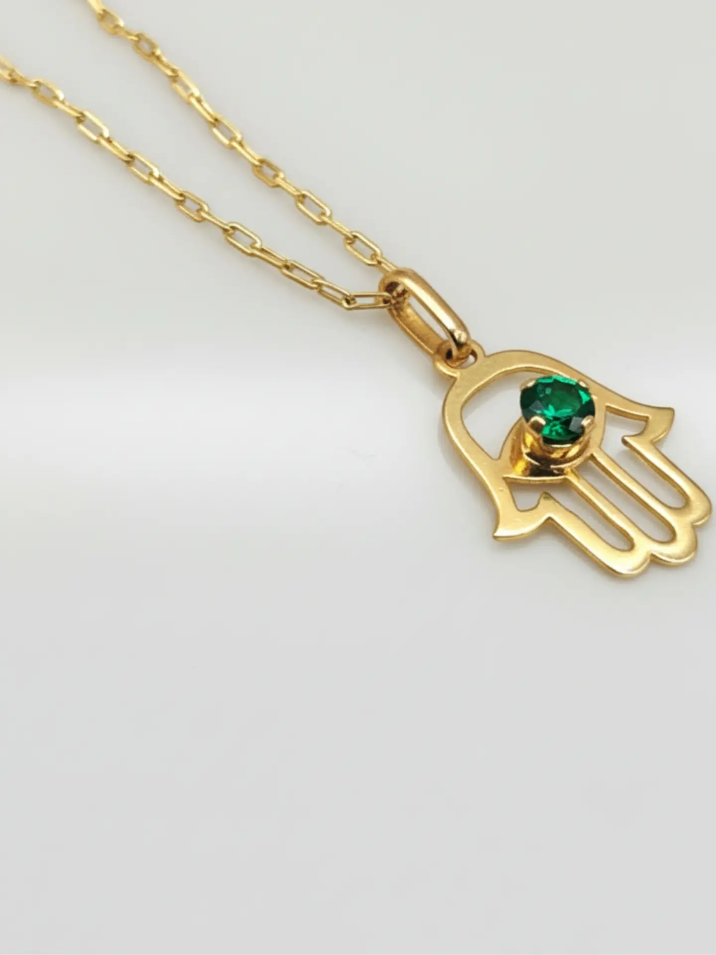 Cadena Mano de Fátima Sagrada Esmeralda 4