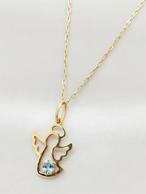Cadena Ángel de la Guarda Rosa de Francia Oro 18k