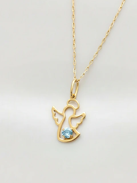 Cadena Ángel de la Guarda Rosa de Francia Oro 18k