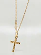 Cadena Singapur colgante cruz cristo oro italiano 18k - Miniatura 3