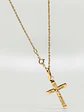 Cadena Singapur colgante cruz cristo oro italiano 18k - Miniatura 4