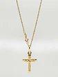 Cadena Singapur colgante cruz cristo oro italiano 18k - Miniatura 1