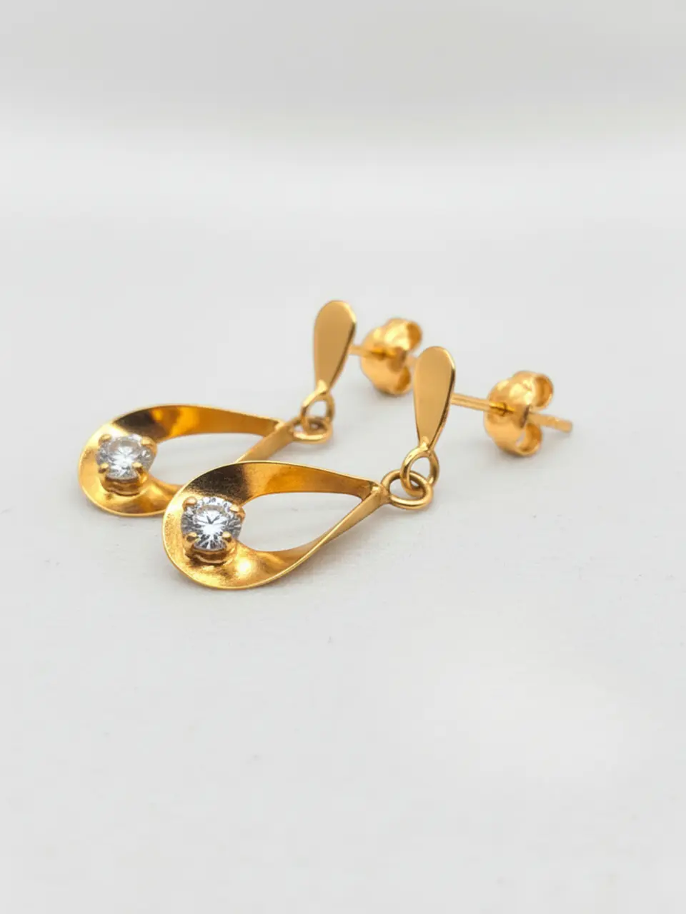Aros Gota Brillo de Circón Oro 18k 6