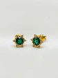 Aros Roseta Jardín de Esmeralda y Circones Grande Oro 18k - Miniatura 3
