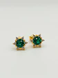 Aros Roseta Jardín de Esmeralda y Circones Grande Oro 18k - Miniatura 4