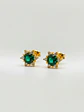 Aros Roseta Jardín de Esmeralda y Circones Grande Oro 18k - Miniatura 1