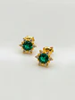 Aros Roseta Jardín de Esmeralda y Circones Grande Oro 18k - Miniatura 6