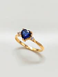 Anillo Princesa Corazón de Zafiro y Circones Oro 18k - Miniatura 2